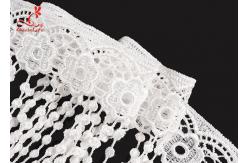 China 12Cm Polyester Water Soluble Lace Chemical White Fringe Tassel Embroidered Trim Ribbon supplier