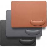 Custom Logo PU Leather Mouse Pad Wireless Charger With Wrist Rest for sale