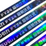 Event Custom Concert Music Festival Neon Rainbow Shiny Laser Promotional Paper Wristband for sale