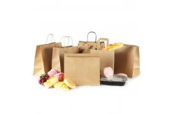 China SGS Flexo Printed Brown Kraft Carrying Shopping Bags With Handles supplier