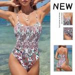 Sexy Suspender Ladies One Piece Swimsuit Backless Printed One Piece Triangle Swimsuit for sale