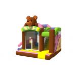 Multi - Play Cute Inflatable Jump House Combo Brown Bear Double Slide for sale