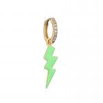 CZ Lightning Bolt Hoop Earrings OEM Classic Gold Plated Enamel Earring