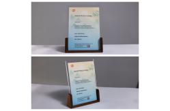 China Walnut Acrylic Photo Frame U Shape Solid Beech with Custom Logo supplier