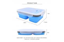 China Rectangle 460g 3 Compartments Silicone Folding Lunch Box supplier
