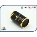 UV Black Print 182gsm Gold Paper Packaging Gift Tube Embossing for sale