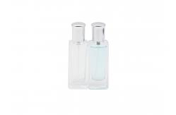 China 50ml Clear Square Rectangle Shape Empty Glass Perfume Bottles supplier