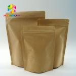 PLA Zipper Biodegradable Kraft Stand Up Pouch Compostable For Tea for sale