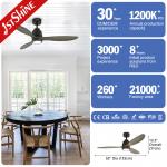 Lighting Solutions Service LED Ceiling Fan with 3 Wooden Blades and Remote Control