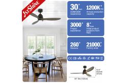 China Lighting Solutions Service LED Ceiling Fan with 3 Wooden Blades and Remote Control supplier