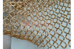 China 1.2mm Wire Golden Metal Ring Mesh Curtain For Interior Partition supplier