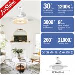 CE Smart Wifi Control Invisible Ceiling Fan Light for Bedroom 36 Inch