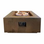 OEM Rustic  Rectangular Garden Gas Fire Pit Natural Gas Outdoor Firepit 0.8m for sale
