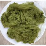 Recycled Polyester Staple Fiber with 255-265°C Melting Point in Bright Army Green and High Wrinkle Resistance for sale