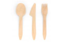 China Disposable Biodegradable 185mm Wooden Strong Knife Fork And Spoon Old Style supplier