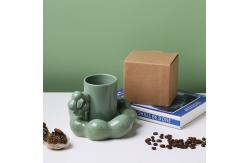 China Matte Nordic Ceramic Cappuccino Cup , Flower Shape Ceramic Pottery Coffee Mugs supplier