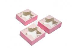 China Small Pink Gift Pantone Cardboard Box With Window supplier