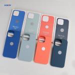 Official With Logo Magnetic Liquid Silicon Mobile Cover Soft Microfiber for iPhone for sale