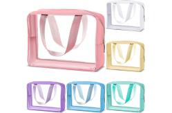 China Soft Clear Transparent Hanging Makeup Bags with Zipper Clear Travel Bags supplier