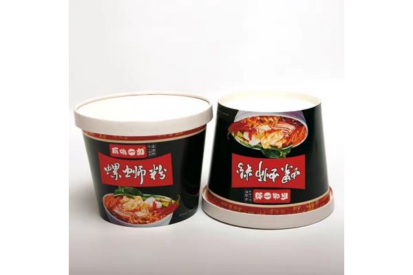 Custom Printed Noodle Paper Cup 32oz Disposable Food Packaging Bowl With Lid