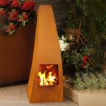 3mm Rustic Red Steel Firepit Chimney Or Customized garden large rust steel fireplace for sale