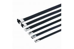 China Flexible Self Locking Stainless Steel Zip Tie with PVC Coating and Flameproof Rating supplier