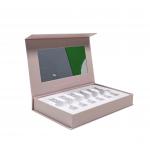 Custom Cosmetic Packaging Boxes SkinCare Set Box With Magnet Closure Card Paper Flocking Tray Holder Box for sale