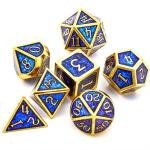 Shining Golden Powder Solid Metal Dice Set Board Game Dragon And Dungeon DND RPG for sale