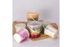 China 1L Clear Plastic Bucket With Lid Handle For Food Packaging Personalized Packaging supplier