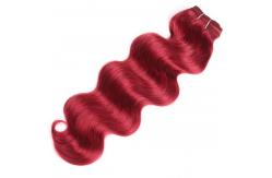 China Pre-Colored Brazilian Remy Human Hair WeaveBody Wave Burg Rich Copper Red Color supplier