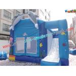 Blue Outdoor Inflatable Bouncer Slide Commercial With Castles for sale