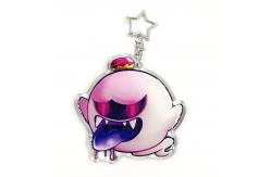 China Custom Clear Double Printing Epoxy Acrylic Charms Keychains with Glitter supplier