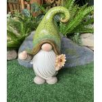 Custom Gnome Magnesium Oxide Garden Statue Rustproof With Green Dots Hat