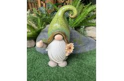 China Custom Gnome Magnesium Oxide Garden Statue Rustproof With Green Dots Hat supplier