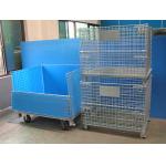 Galvanised Foldable Pallet Wire Storage Cages Containers , Security Cages For Storage for sale