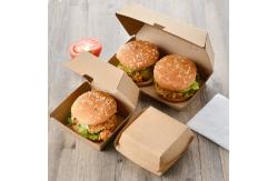 China Eco-friendly custom printed clam shell burger box disposable food grade kraft paper supplier