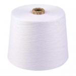 Optical White Ring Spun Polyester Yarn 50 / 2  50 / 3 100% Polyester stable fiber Material for sale