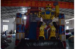 China Waterproof Inflatable Fun City , Blow Up Robot World Bouncy Jumping Castles supplier