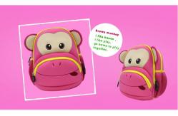 China Large 3D Cartoon Monkey Preschool Toddler Backpack Breathable supplier