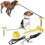 Eco Friendly Elastic Plastic Ground Stake Dog Leash for sale