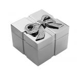Silver PVD Plating Square Zinc Alloy Jewelry Box 52*52*43mm for sale