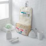 Portable Flower Printing Polyester Hanging Travel Makeup Bag for sale