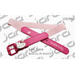 2.5cm Width Hello Kitty Kids Elastic Belts Silk Printing And Metal Logo On The Loop for sale