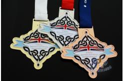 China Gold / Silver / Copper Die Cacting Metal Award Medals One Side With Soft Enamel supplier
