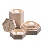 Hexagonal Wooden Cooking Utensils Xiaolongbao Dim Sum Steamer Basket for sale