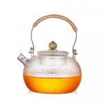 Heat Resistant Enamel Clear Glass Teapot For Blooming Tea / Coffee Custom Size for sale