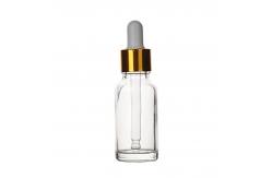 China Customized Empty Oil Glass Round Shoulder Bottle With Aluminum Dropper 10ML 30ML 50ML supplier