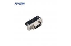 China Zinc Alloy Shell 14 Pin SCSI Connector Right Angle Female PCB supplier