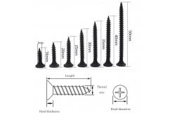 China Fine Coarse Thread Gypsum Board Tornillos Drywall Screw Black Phosphate Bugle Head supplier