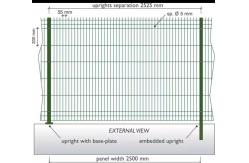 China Galvanized 3D Curved Fence Welded Mesh Fence With Ground Post supplier